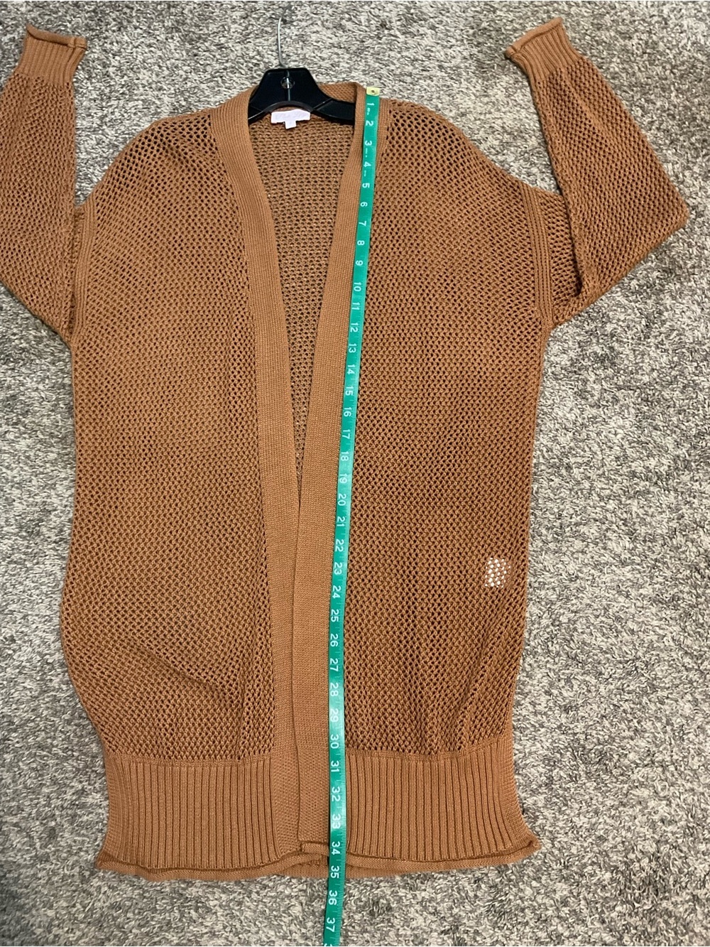 Pink Lily Open-Weave Oversized Long Cardigan Small - Picture 8 of 8